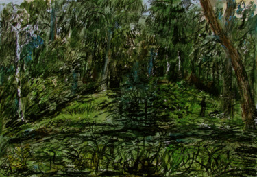 Картина под названием "Деревья в Лесотехни…" - Алексей Филиппов, Подлинное произведение искусства, Акрил