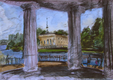Картина под названием "Вид из павильона Ро…" - Алексей Филиппов, Подлинное произведение искусства, Акрил