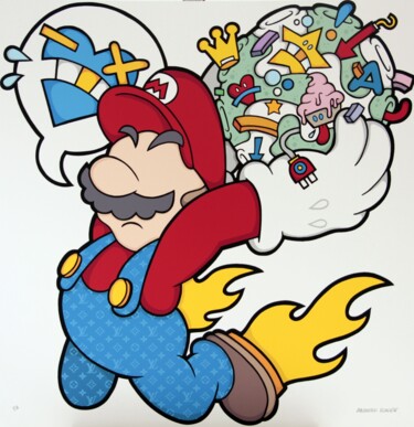 Printmaking titled "Fashion Mario" by Aleandro Roncarà, Original Artwork, Screenprinting
