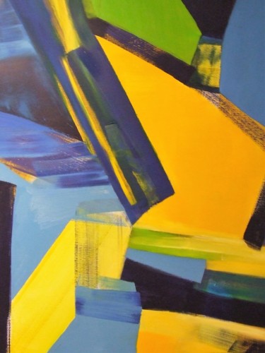 Painting titled "Vibrazione blu nel…" by Bisi, Original Artwork, Oil
