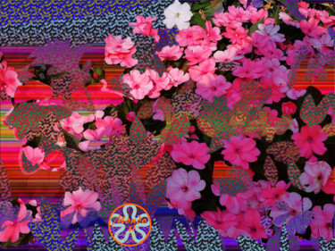 Digital Arts titled "oriental-flowers.jpg" by Bisi, Original Artwork, Digital Painting