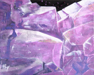 Peinture intitulée "La Flamme Violette.…" par Aledoussal, Œuvre d'art originale, Huile