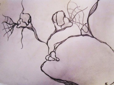 Dessin intitulée "Végét'Essence" par Alef., Œuvre d'art originale, Crayon