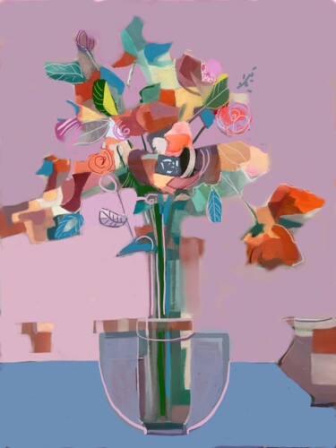 Digital Arts titled "Bouquet Fantaisie" by Alejandra Sanchez, Original Artwork, Digital Painting