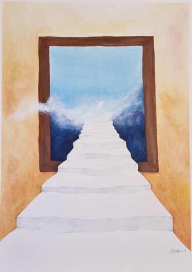 Peinture intitulée "Escalera mágica" par Alejandra Valeiro, Œuvre d'art originale, Acrylique