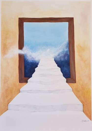 Painting titled "Escalera mágica" by Alejandra Valeiro, Original Artwork, Acrylic