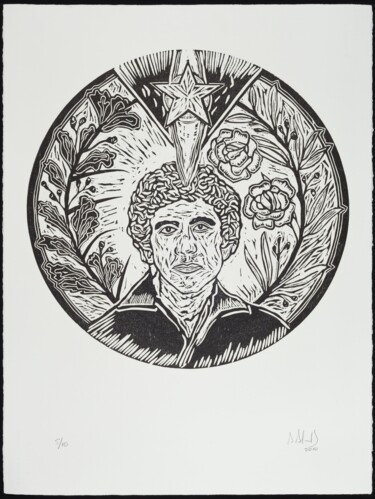 Printmaking titled "¡Avanza, avanza!" by Alejandro Alexis García Núñez, Original Artwork, Xylography