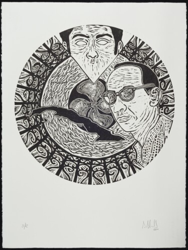 Druckgrafik mit dem Titel "Aire Frío" von Alejandro Alexis García Núñez, Original-Kunstwerk, Gravur