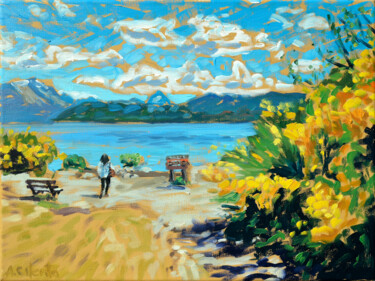 Painting titled ""Hacia el Lago" Vil…" by Alejandro Cilento, Original Artwork, Oil
