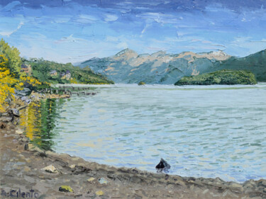 Painting titled "Lago Nahuel Huapi,…" by Alejandro Cilento, Original Artwork, Oil