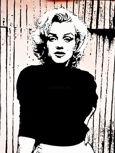 Painting titled "Marilyn Monroe" by Alejandro Cilento, Original Artwork, Acrylic Mounted on Cardboard