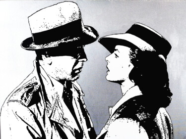 Malerei mit dem Titel "Humphrey Bogart, In…" von Alejandro Cilento, Original-Kunstwerk, Acryl Auf Karton montiert