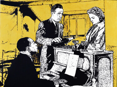 Pintura intitulada "Humphrey Bogart, In…" por Alejandro Cilento, Obras de arte originais, Acrílico Montado em Cartão