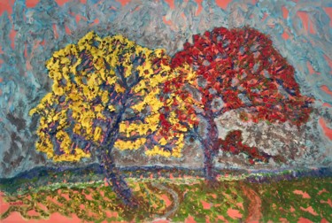 Painting titled "Dos Arboles" by A.Spera, Original Artwork