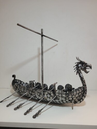 Sculpture titled "DRAKKAR" by Alejandro Henriksen, Original Artwork, Metals