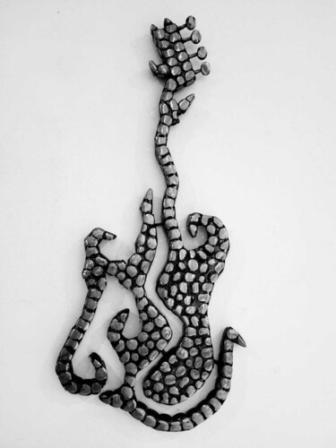 Escultura titulada "GUITARRA E" por Alejandro Henriksen, Obra de arte original, Metales