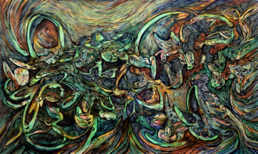 Картина под названием ""Painting Number Fi…" - Alejandro Mendez, Подлинное произведение искусства, Акрил