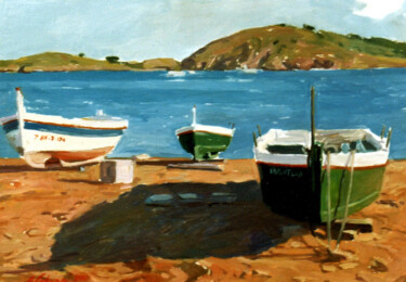 Painting titled "PortLligat" by Alejandro Cabeza, Original Artwork, Oil