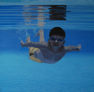 Pintura titulada "la-piscina.jpg" por Alejandro Fajardo, Obra de arte original