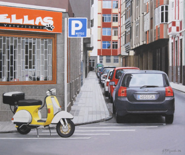 Malerei mit dem Titel "calle-eusebio-navar…" von Alejandro Fajardo, Original-Kunstwerk