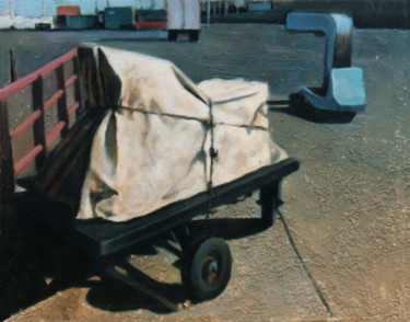 Pintura titulada "carrito-muelle.jpg" por Alejandro Fajardo, Obra de arte original
