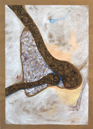 Dibujo titulada "THE BONE - Abstract…" por Alek Tretiak, Obra de arte original, Carbón