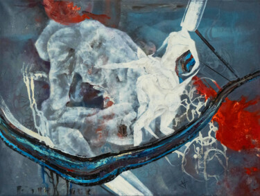 Pittura intitolato "Surreal gray painti…" da Alek Tretiak, Opera d'arte originale, Olio Montato su Telaio per barella in leg…