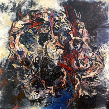 Картина под названием "Surreal expressive…" - Alek Tretiak, Подлинное произведение искусства, Масло Установлен на Деревянная…
