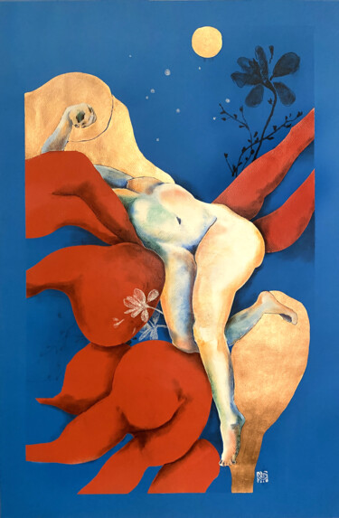 Desenho intitulada "Conceptual figurati…" por Alek Tretiak, Obras de arte originais, Pastel