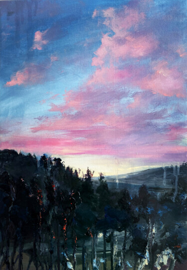 Peinture intitulée "Evening vibe" par Alek Tretiak, Œuvre d'art originale, Huile