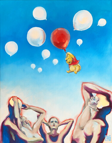 Peinture intitulée "Unidentified flying…" par Alek Tretiak, Œuvre d'art originale, Huile Monté sur Châssis en bois