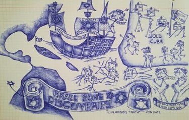 Desenho intitulada ""COLOMBO'S TRUTH"" por Lucette Aleki, Obras de arte originais, Canetac de aerossol