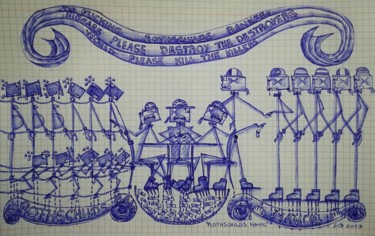 Drawing titled ""THE ROTHSCHILD'S H…" by Lucette Aleki, Original Artwork, Ballpoint pen