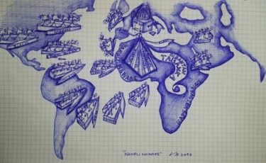 Desenho intitulada ""NAMPLI NAWARI", (P…" por Lucette Aleki, Obras de arte originais, Canetac de aerossol