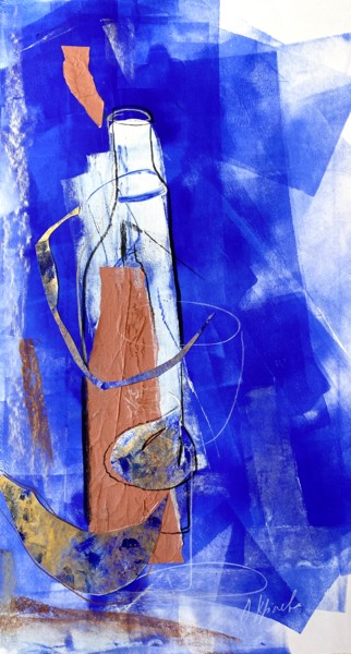 Collagen mit dem Titel "Still life with win…" von Alexandra Kraeva, Original-Kunstwerk, Collagen
