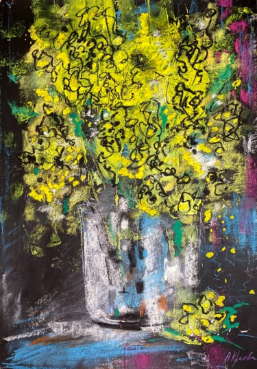 Drawing titled "Mimosa flavor" by Alexandra Kraeva, Original Artwork, Acrylic