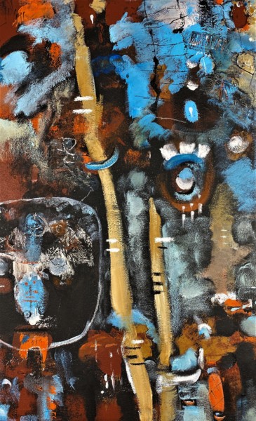 Картина под названием "Waconyingo" - Alexandra Kraeva, Подлинное произведение искусства, Акрил Установлен на Деревянная рама…