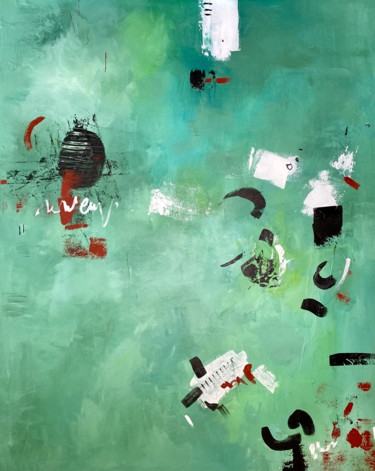 Картина под названием "In the green" - Alexandra Kraeva, Подлинное произведение искусства, Акрил Установлен на Деревянная ра…