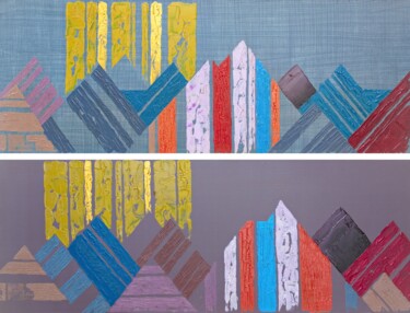 Pintura intitulada "Cordilleras AC" por Aleks Andr, Obras de arte originais, Óleo Montado em Outro painel rígido