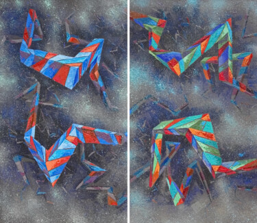 Original Painting Abstract Life & Chaos CD Peinture intitulée "Original Painting A…" par Aleks Andr, Œuvre d'art originale, Huile
