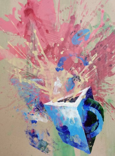 Painting titled "Blue Mug TeCo" by Aleks Andr, Original Artwork, Acrylic