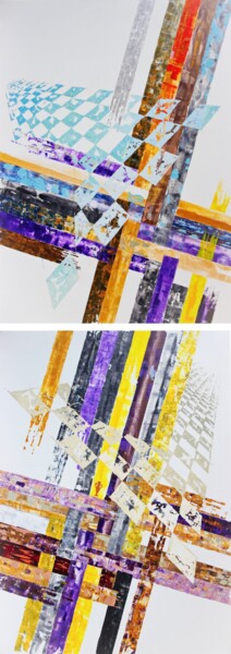 Картина под названием "Matter & Space BD D…" - Aleks Andr, Подлинное произведение искусства, Масло Установлен на Деревянная…