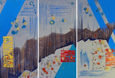 Pintura intitulada "Grand Canyon Tripty…" por Aleks Andr, Obras de arte originais, Acrílico