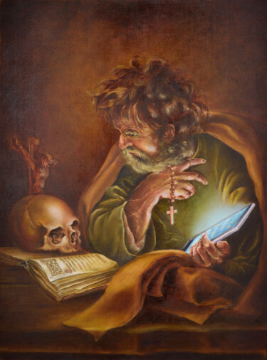 Painting titled "Поиск истинны" by Aleks Bondar, Original Artwork, Oil