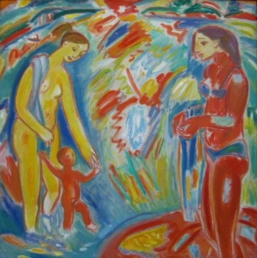 Картина под названием "На реке (on the riv…" - Aleks Pavlov, Подлинное произведение искусства, Масло
