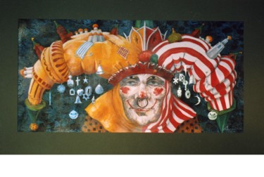 Картина под названием "The harlequin" - Алекс Вознесенский, Подлинное произведение искусства, Акварель