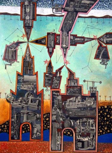 Pittura intitolato "Complex interactions" da Aleks Voznesenskii, Opera d'arte originale, Acrilico