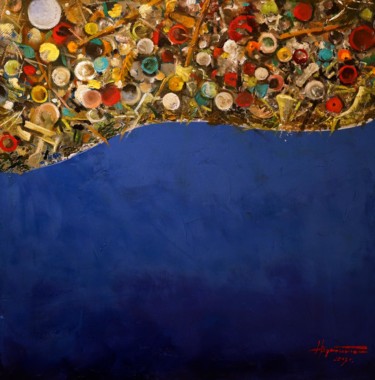 Garbage. Brought by the sea wave... Painting titled "Garbage. Brought by…" by Алекс Вознесенский, Original Art, Oil