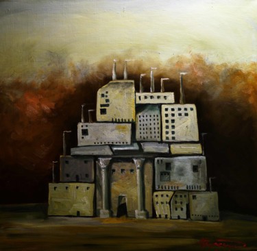 Painting titled "Architectural fanta…" by Aleks Voznesenskii, Original Artwork, Oil