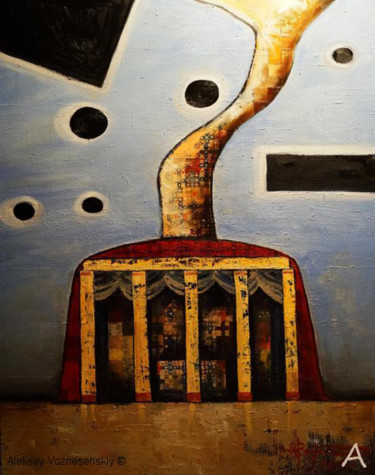 Malerei mit dem Titel "Temple" von Aleks Voznesenskii, Original-Kunstwerk, Öl